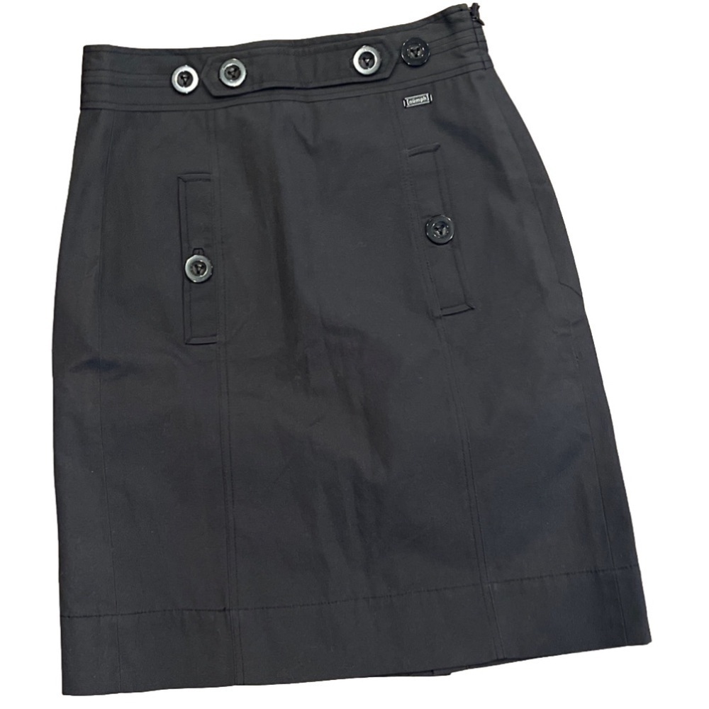 Numph uk 12 (US 8) black skirt with 4 button pockets, fully lined with side zip